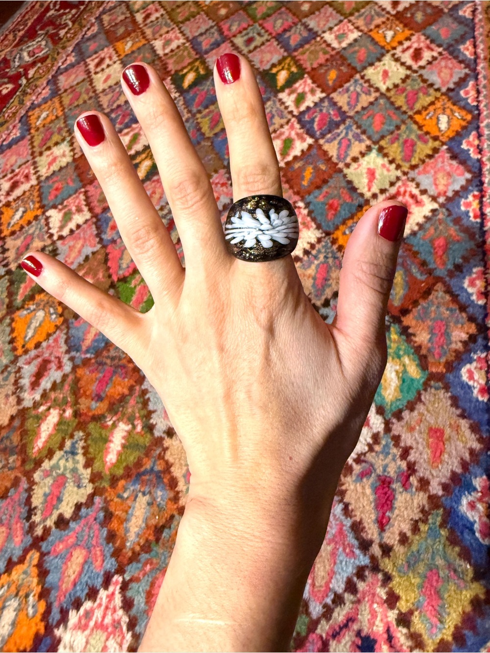 Colorful Mixed Statement Rings - Turquoise & Multicolor - Picture 4 of 8